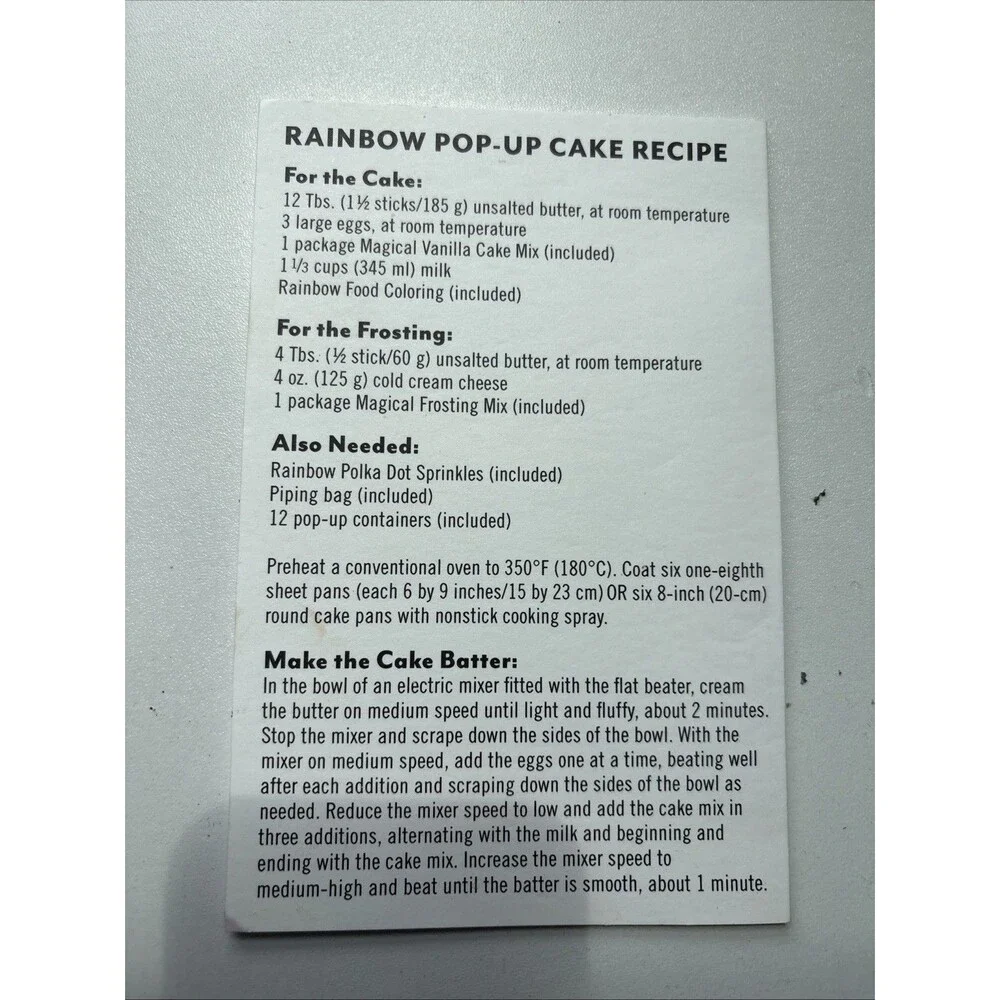 Williams Sonoma Rainbow Pop-Up Cake Kit with 7 sets